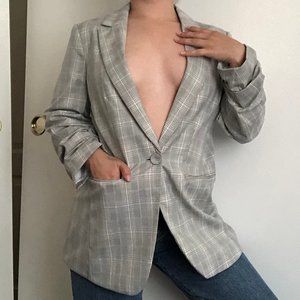 light gray plaid blazer